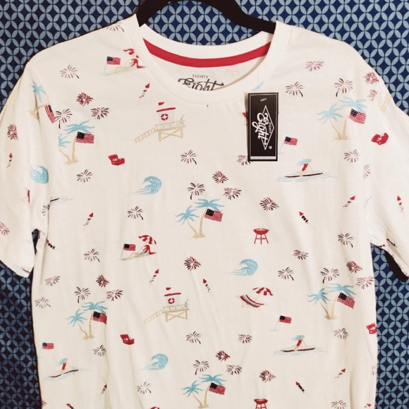 Eighty Eight Brand - Men's white patriotic fun bbq t-shirt. New. Size - M - Picture 4 of 8